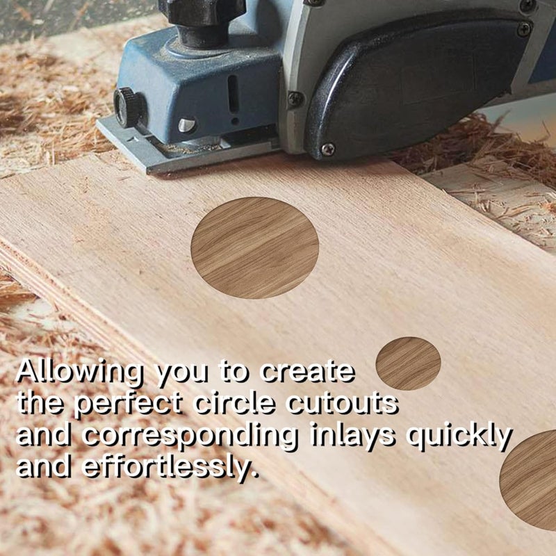 Monliful Pack of 4 Circle Inlay Template Set Router Templates for Woodworking,Router Jig Templates Decorative Templates - Image 5